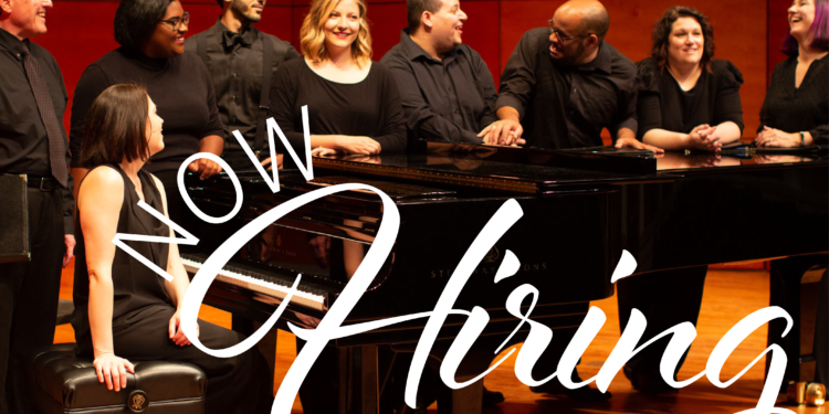 Image of Bel Canto company with the text The Choral Arts Collective Now Hiring